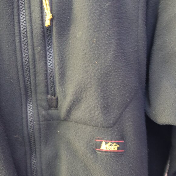 REI Jacket Mens XL Black Polartec Fleece Full Zip Up Vintage - Picture 3 of 5